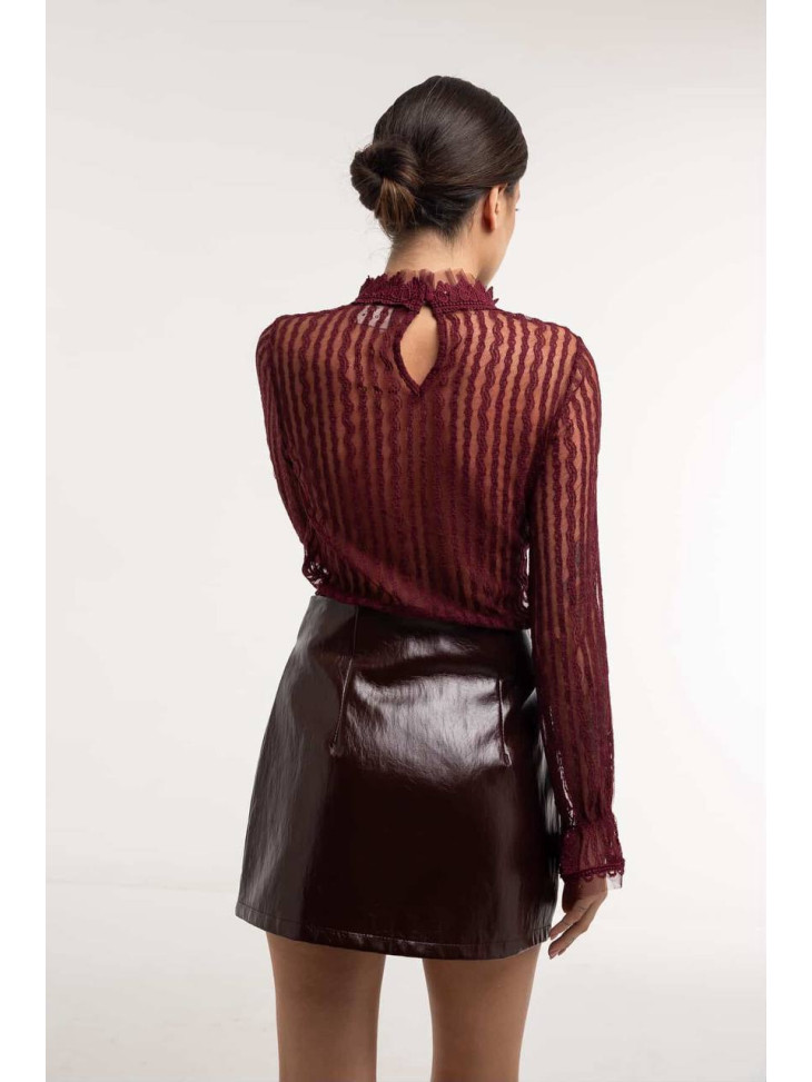 Спідниця Лакова Бордо